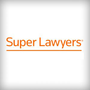 Logo of Super Lawyers with orange text on white background.